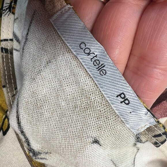 cortelle Puma Print Linen Midi Dress Dolman Sleeve Lions Panther Cat Print XS - Picture 4 of 10